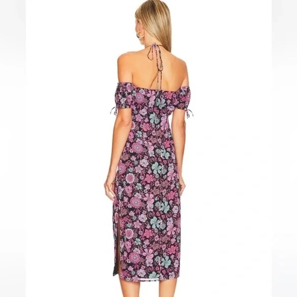 Revolve Majorelle Olivia Midi Dress in Dancing Valley Black L - Picture 2 of 7